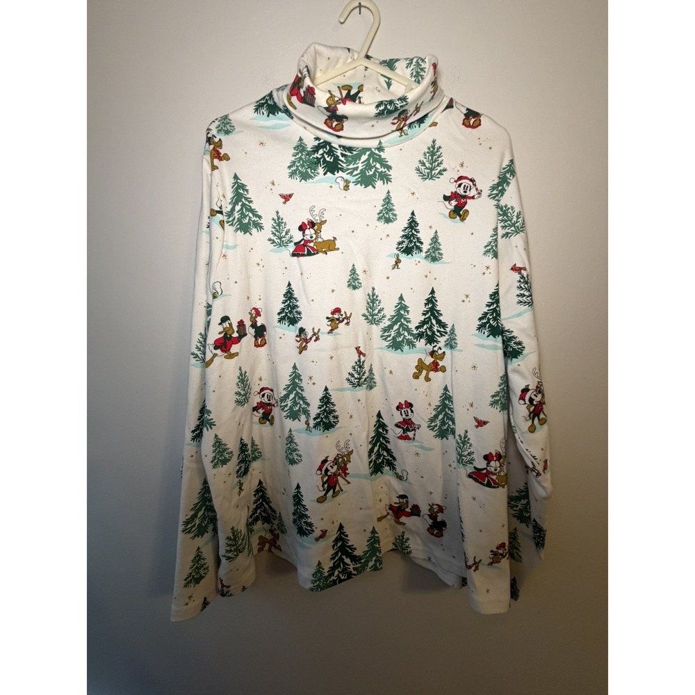 Disney Christmas Print Turtleneck Plus Size 1X